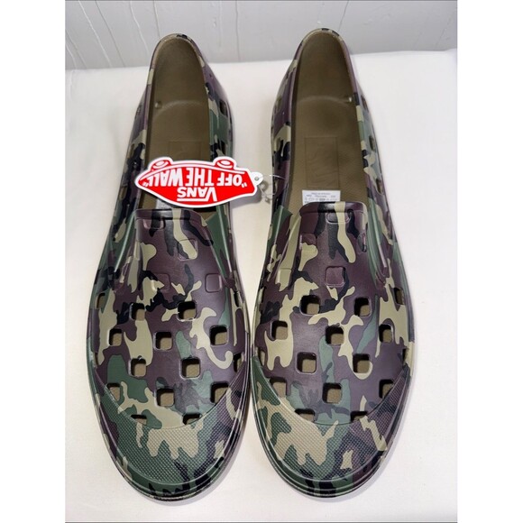 Vans TRK Green & Brown Camouflage Slip-On Water Shoes